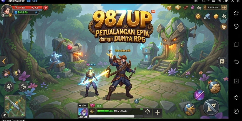 Screenshot gameplay 987UP menampilkan aksi seru dan petualangan RPG.