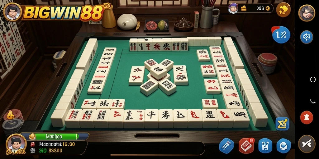 Screenshot gameplay BIGWIN88 menampilkan keseruan permainan Mahjong.