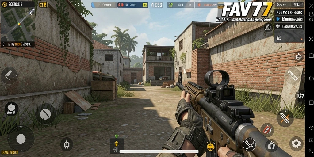 Screenshot FAV77 menampilkan aksi mendebarkan dalam pertempuran FPS.