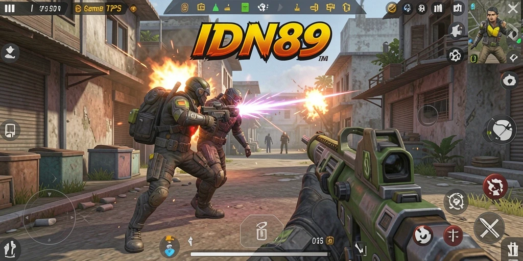 Tampilan seru gameplay IDN89 yang menunjukan aksi pertempuran intens.
