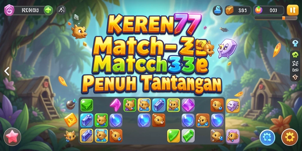 Tangkapan layar KEREN77 menampilkan gameplay seru dan menantang dalam kategori Match-3.