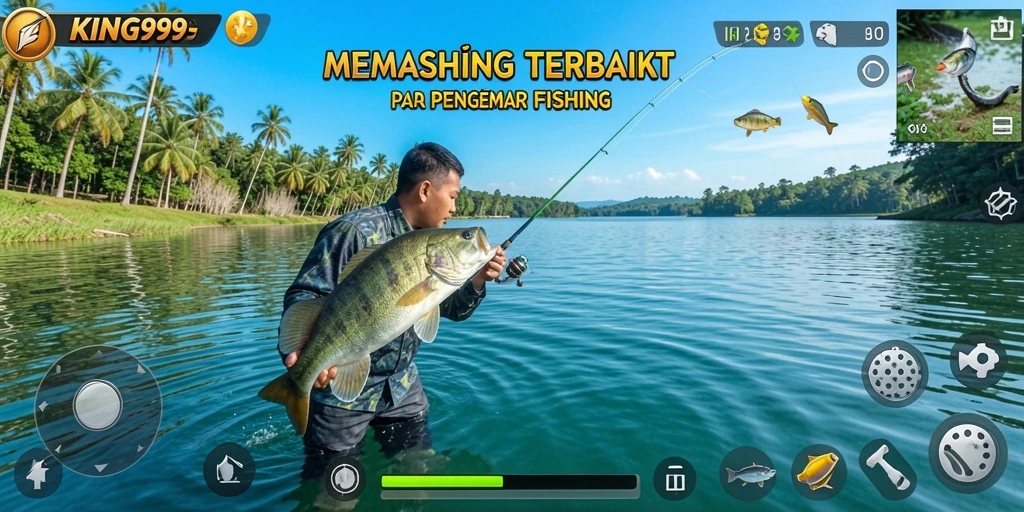 Gameplay KING999 menampilkan keseruan memancing di lokasi yang indah.