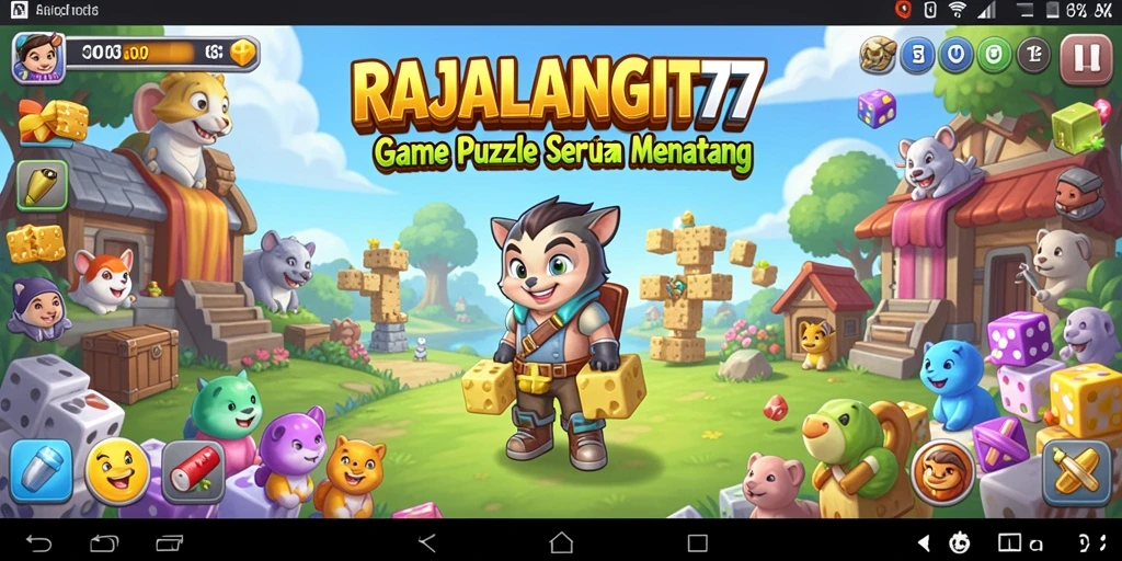 Tangkapan layar RAJALANGIT77 memperlihatkan gameplay puzzle yang menarik.