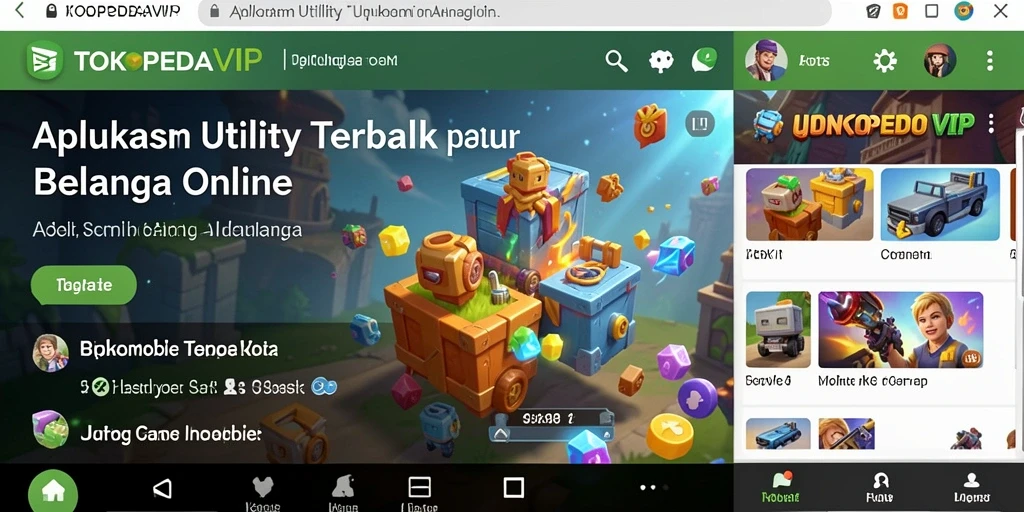 Tampilan antarmuka aplikasi TOKOPEDIAVIP yang user-friendly.
